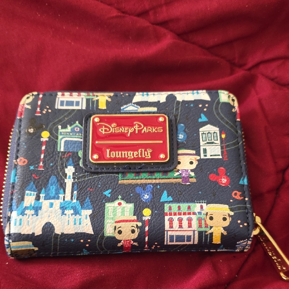Loungefly Disney Parks Navy Multicolor Mini Wallet